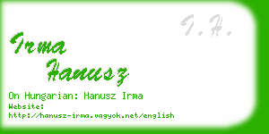 irma hanusz business card